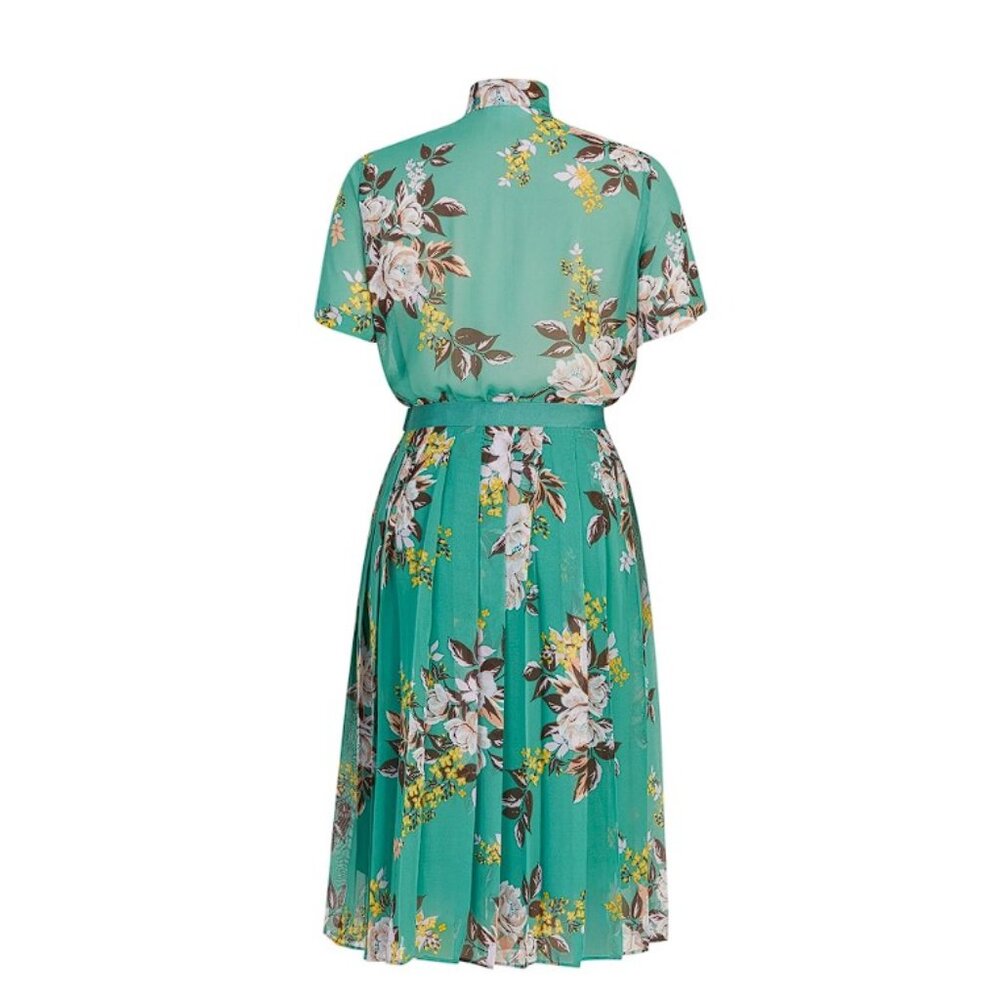Floral-Print Pleated Bow-Front Dress - The NY&C Legacy Collection - Picture 2 of 2